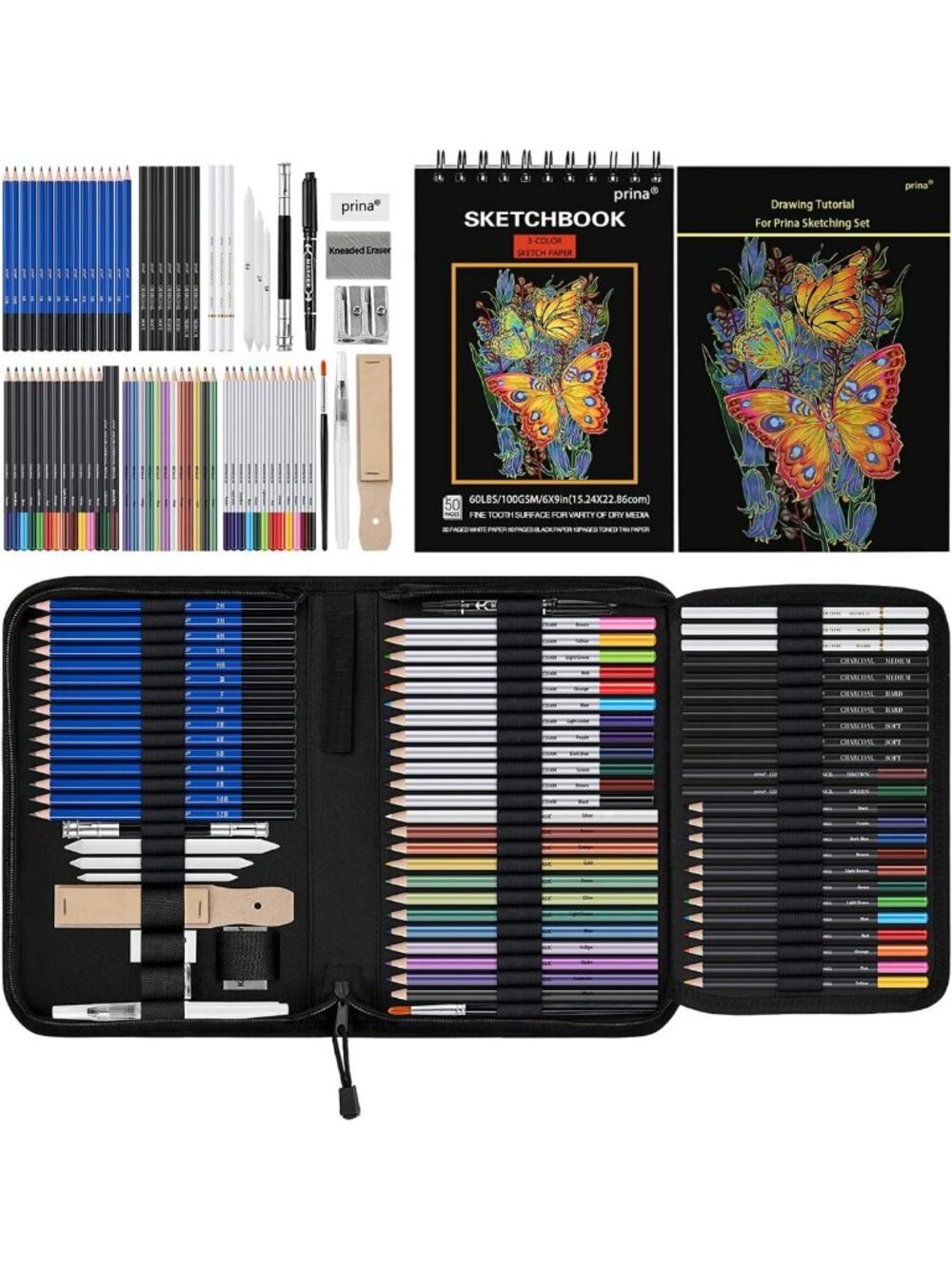 76-Piece Drawing Set & Sketching Kit - Art Supplies for Beginners, Teens